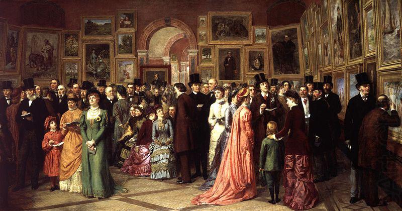 William Powell Frith A Private View at the Royal Academy, 1881. china oil painting image